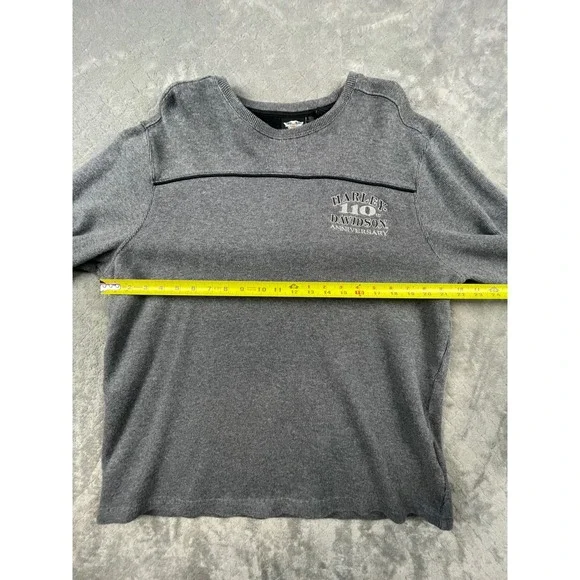 Harley Davidson 110th Anniversary Long Sleeve Sweatshirt Gray‎ XL - Picture 6 of 9